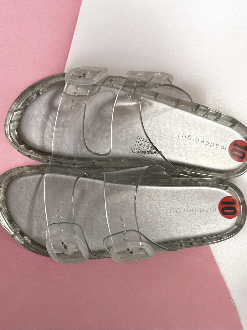 Clear Jelly Slide Sandals - Transparent